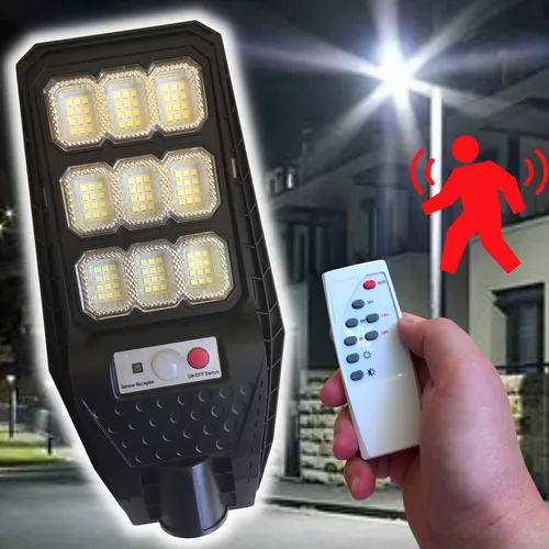 Napelemes, mozgásérzékelős reflektor, biztonsági led lámpa + távirányító
