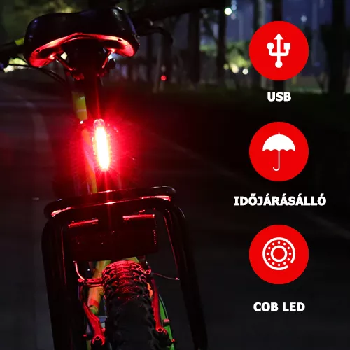 USB-s bicikli hátsólámpa