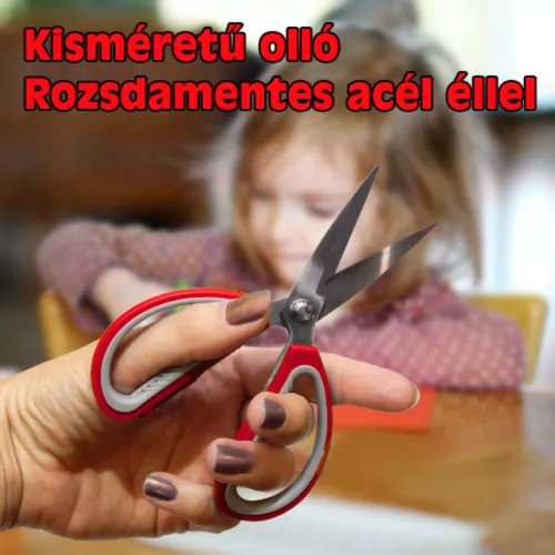 Kisméretű olló – rozsdamentes acél éllel / piros