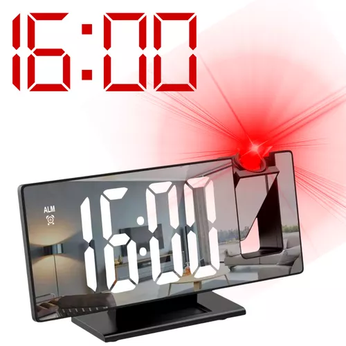 Kivetíthető asztali óra + hőmérséklet + ébresztő + dátum + dimmer