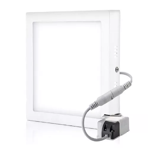 Négyzet LED panel / 18W, melegfehér - külső szerelésű, 21 x 21 cm