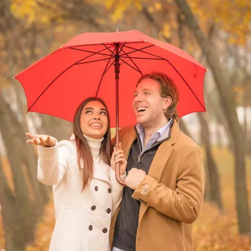 Elegáns hosszúnyelű félautomata esernyő / 100 cm átmérő - bordó