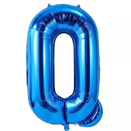 Óriás lufi betűk/ kék színű metál fólia, 40 cm (1 db) / Q