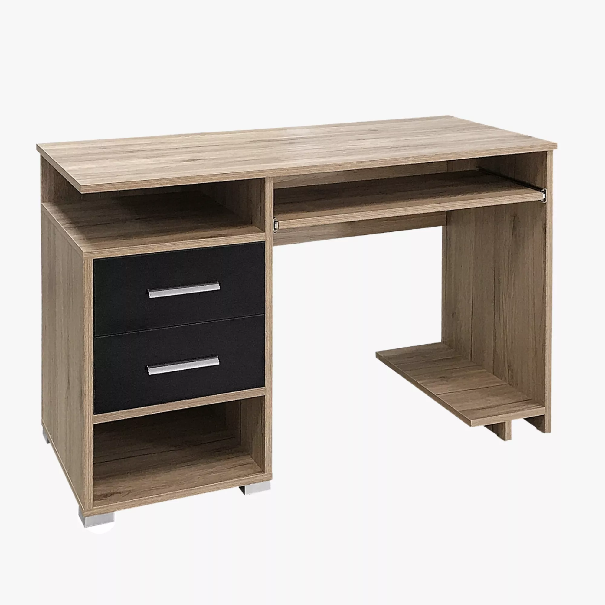 Magasfényu 2 fiókos számítógépasztal