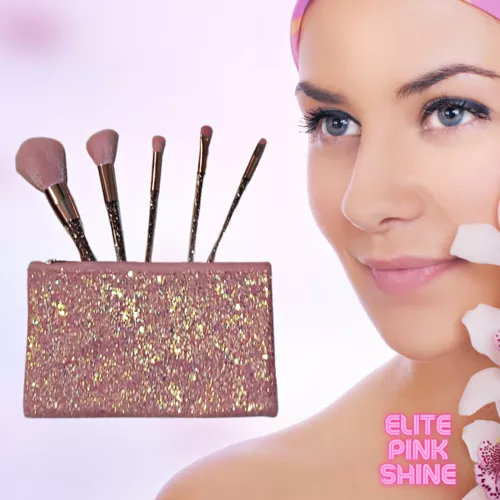 Csillám pink smink ecset készlet / Elite Pink Shine - Makeup