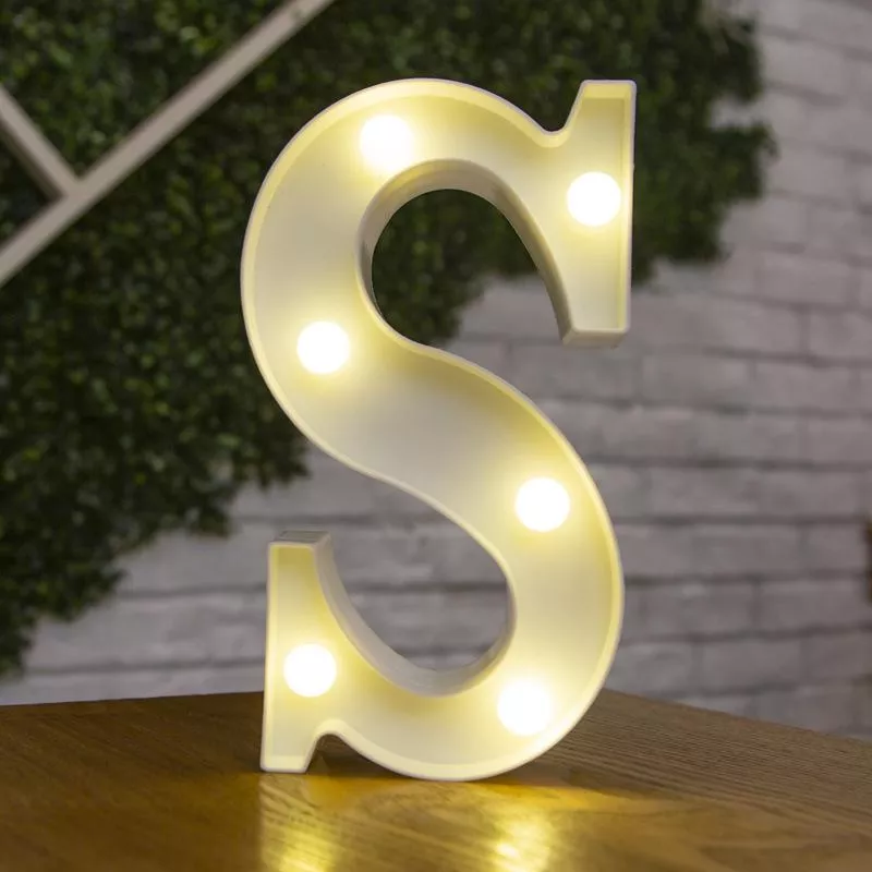 LED világító S betű - 22cm elemes