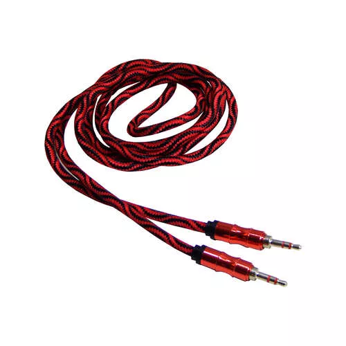 3.5 mm audio AUX kábel / többféle színben / 1 m - piros
