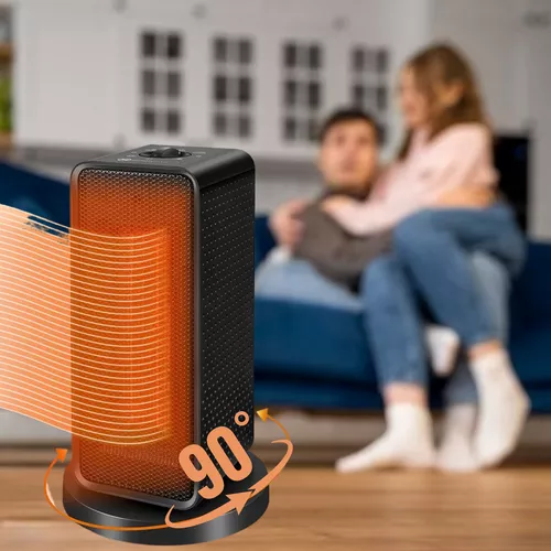 Kerámiabetétes energiatakarékos ventilátoros asztali hősugárzó túlmelegedés elleni védelemmel, dőlésgátlóval, 90 fokos forgással, 600w/1200W, radiátor