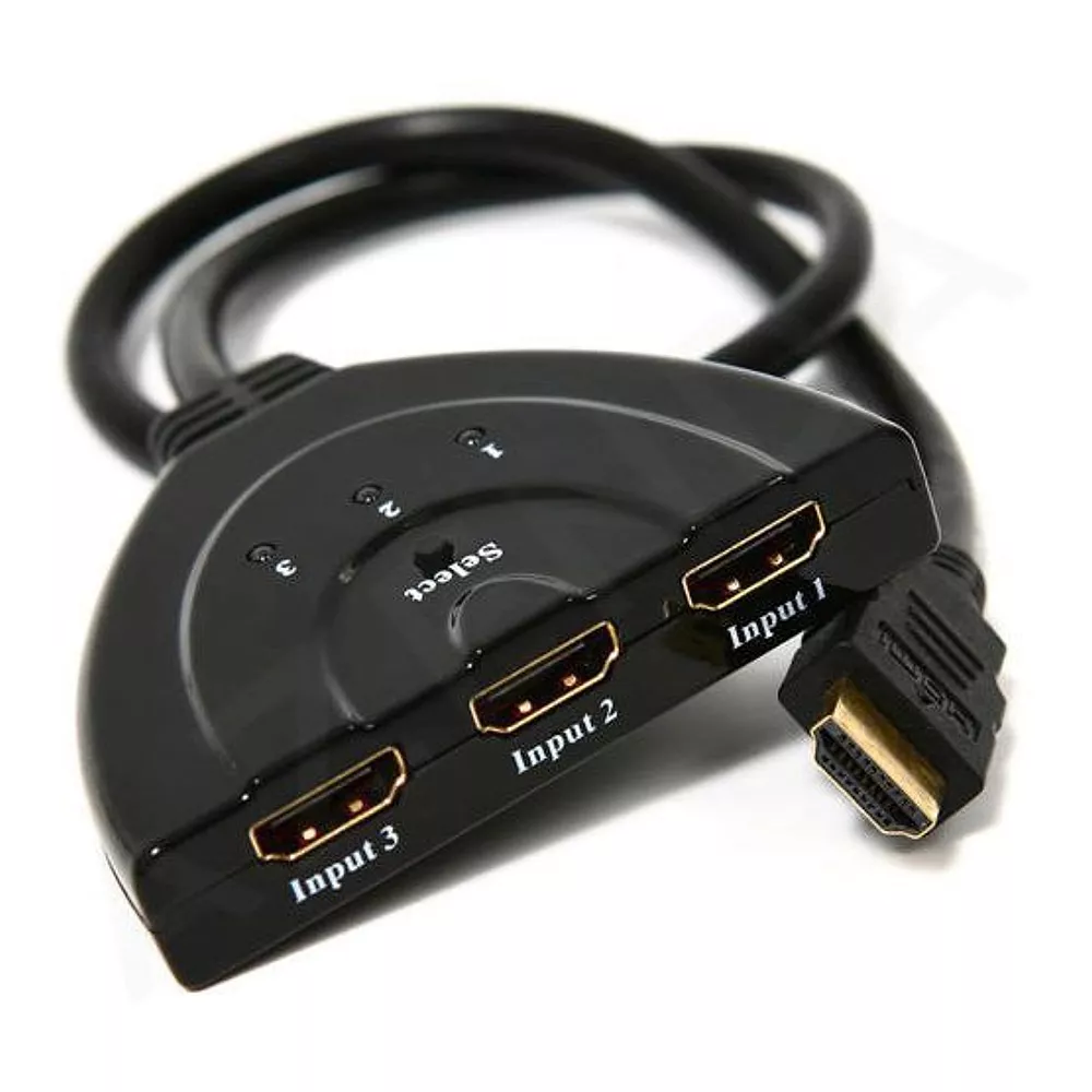 3 portos HDMI elosztó