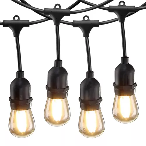 Villanykörte alakú filament led fényfüzér kül- és beltérre - napelemes, energiatakarékos