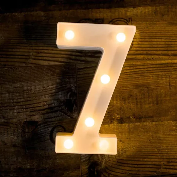LED világító 7-s szám - 22cm elemes