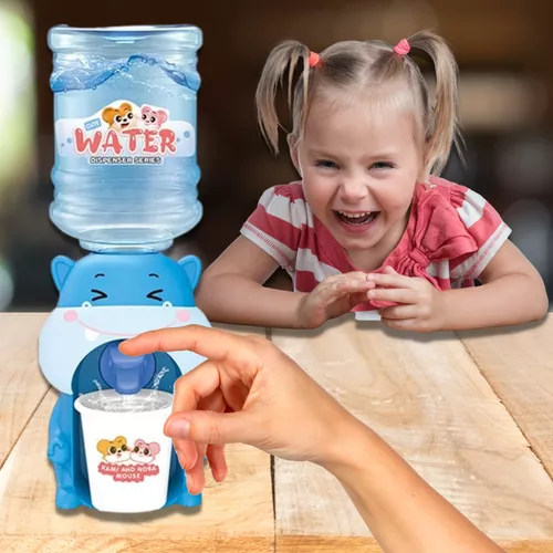 Mini italadagoló gyerekeknek, aranyos vízadagoló, mini víztartály papír poharakkal - vízilovacska