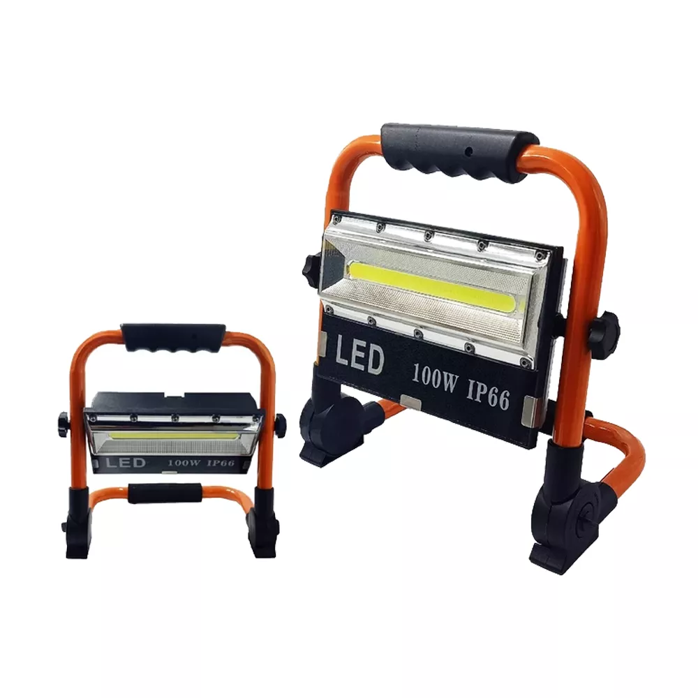 100 W hordozható LED reflektor, fényvető / beépített akkumulátorral