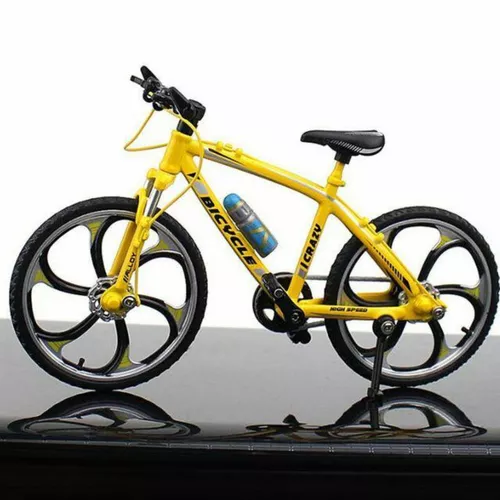 Fém mountain bike bicikli modell, 1:8 - sárga