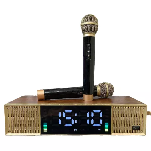 LCD Karaoke szett erősítóvel, 2 db mikrofonnal, telefontartóval - Premium kivitel