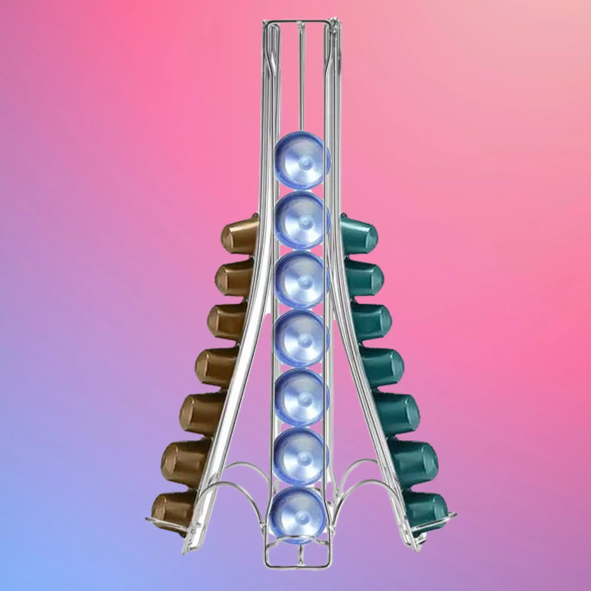 Kávékapszula tartó, Eiffel-torony formájú, 32 db-os