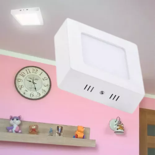Négyzet LED panel / 6W, hidegfehér - külső szerelésű, 12 x 12 cm