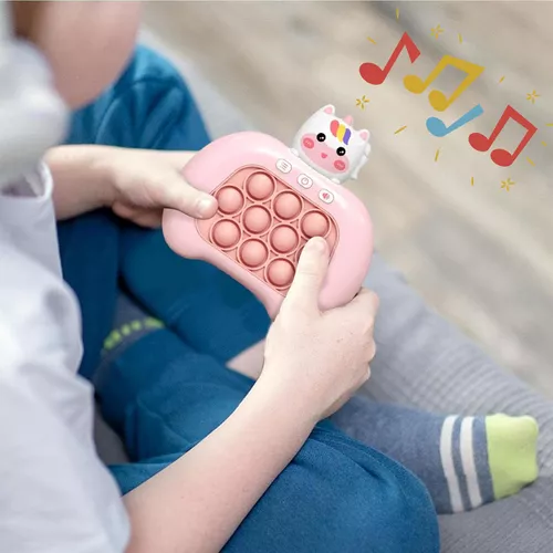 Pop It interaktív stresszoldó játék konzol fény és hangeffektekkel, fast push - rozsaszín unikornis