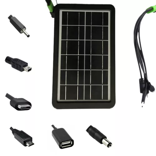 Univerzális napelem töltő panel / több csatlakozóval + hordozható - 3.8W