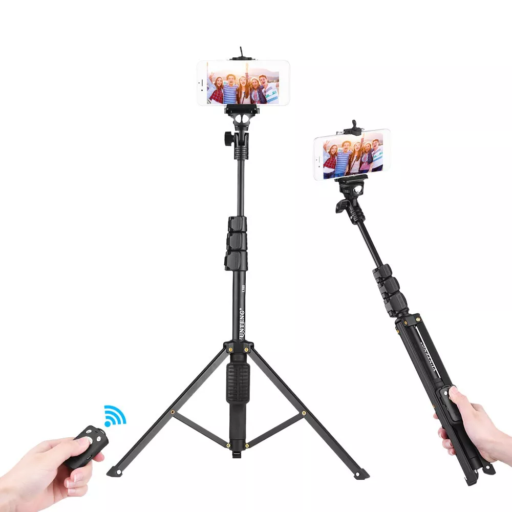 123 cm Bluetooth-szelfiállvány / monopod + tripod + távirányító + gyöngyvászon tok