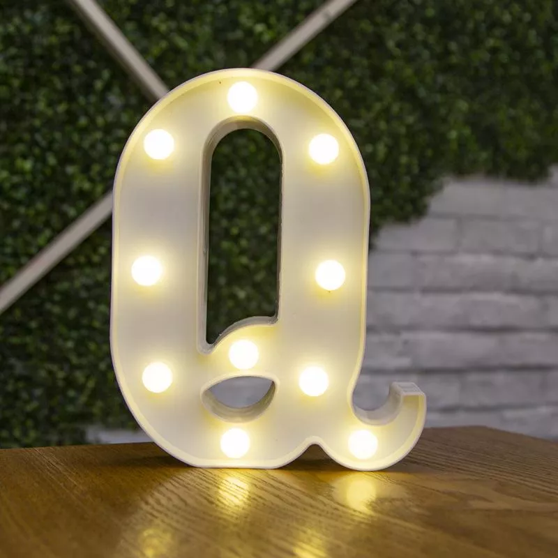 LED világító Q betű - 22cm elemes