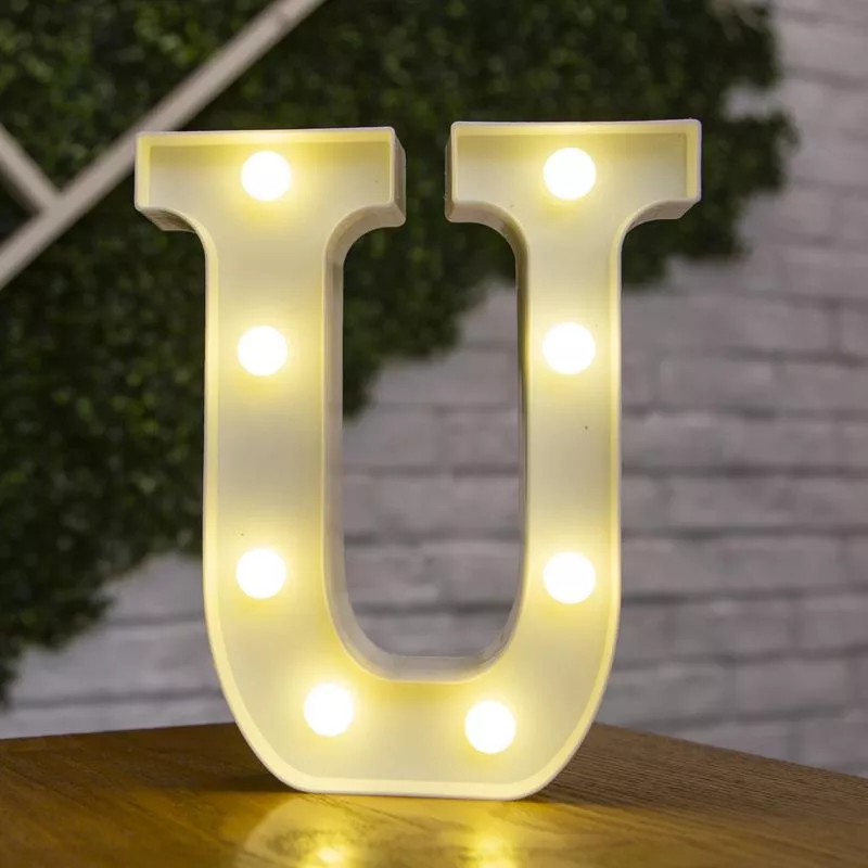 LED világító U betű - 22cm elemes