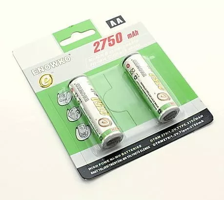 2db AA akkumulátor, tölthető elem 2750 mAh