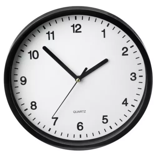 Klasszikus analóg falióra, quartz óraszerkezettel - fekete
