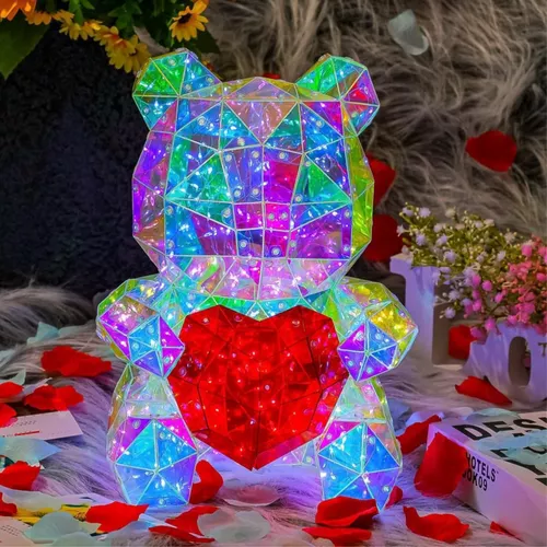 Egyedi világító mackó dekoráció, RGB LED hangulatvilágítás