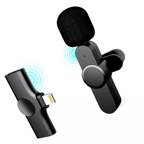 Mini csiptethető vezetéknélküli mikrofon zajszűrővel, iphone csatlakozóval