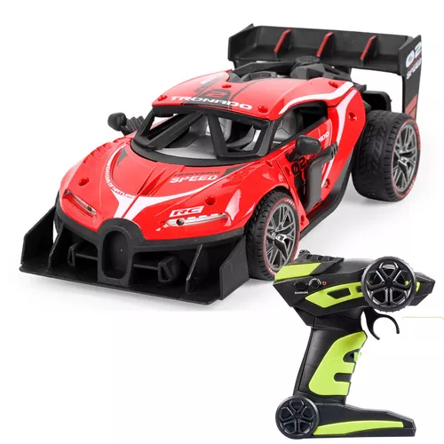 Távirányítós versenyautó füst + fény effektekkel, 1:16 - Grand Metal Racing / piros