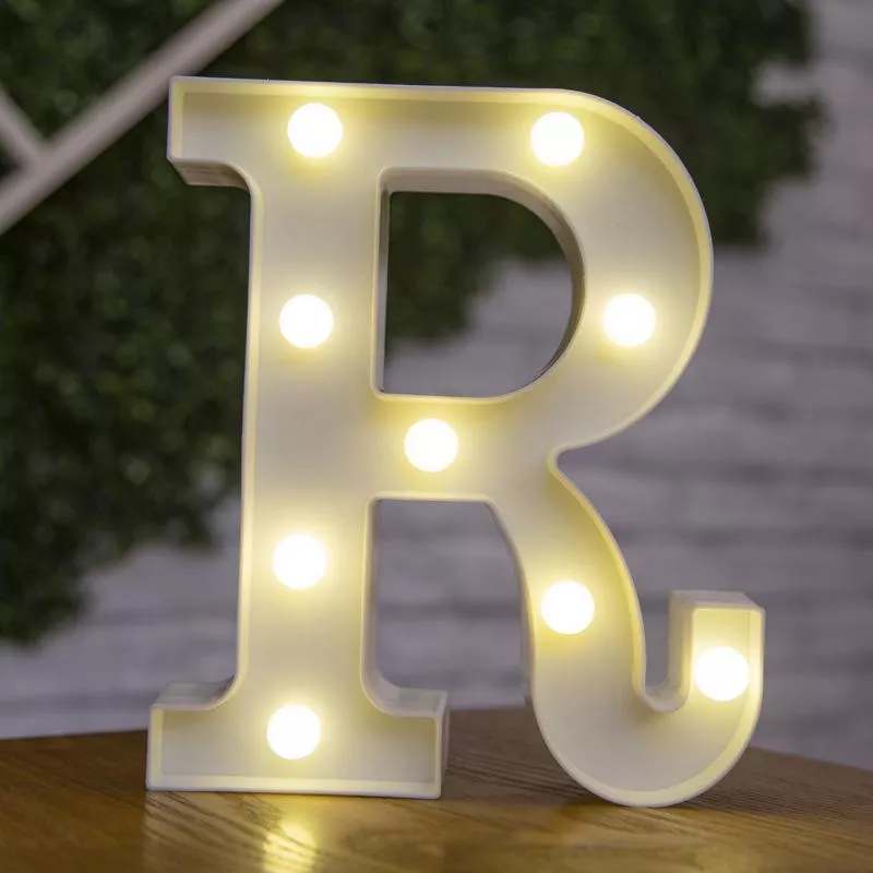LED világító R betű - 22cm elemes