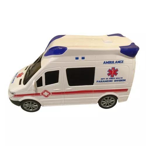 Elemes mentőautó élethű fény és hangeffekttel, 1:18 