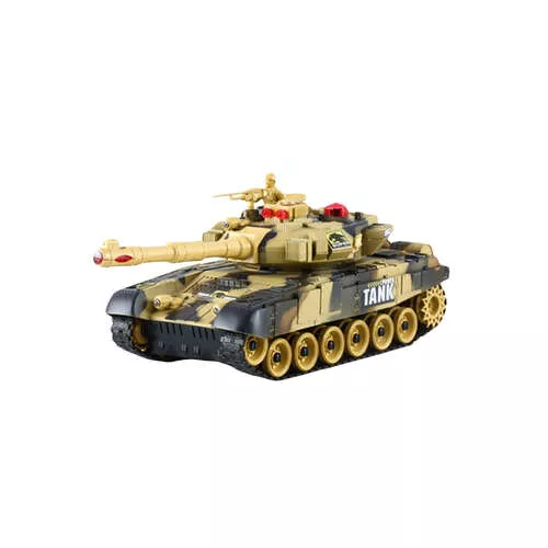 Élethű RC tank LED fényekkel, hangeffektekkel és találatjelzővel - barna