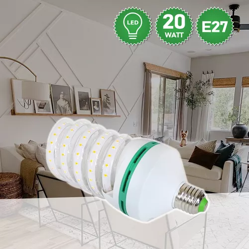 20W LED SPIRÁL fénycső E27 foglalatba - hidegfehér - (energiatakarékos, 20W≈180W)