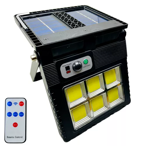 Többfunkciós napelemes hordozható COB LED reflektor - 60W + távirányító