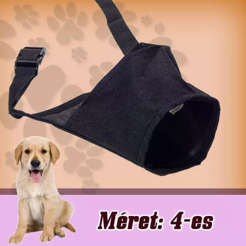 Kutya szájkosár csattal - 4-es méret - fekete