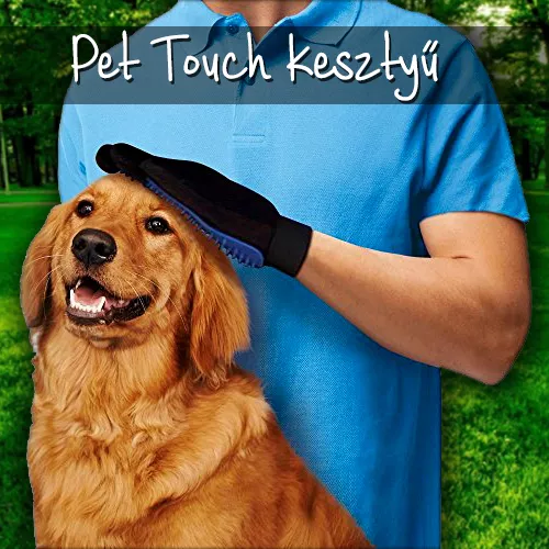 Pet Touch / Ötujjas háziállat ápoló kesztyű / szőrtelenítő kesztyű