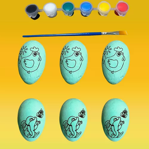 Törhetetlen húsvéti tojás csomag, festhető zöld hungarocell 6db 60mm - DIY