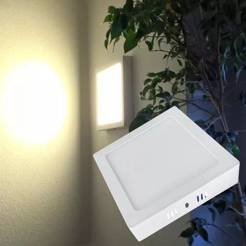 Négyzet LED panel / 12W, melegfehér - külső szerelésű, 16 x 16 cm