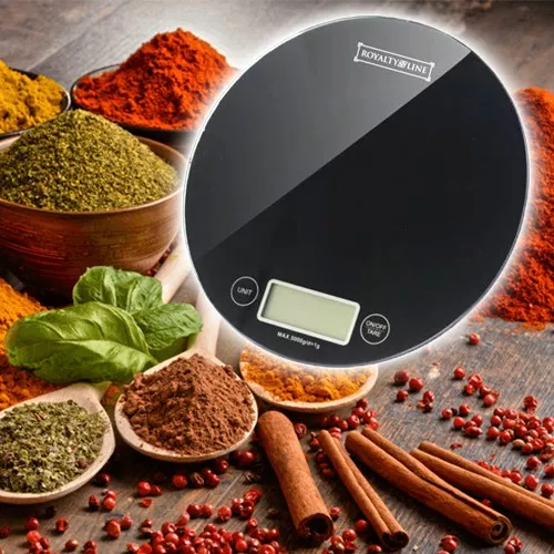 Fekete digitális konyhai mérleg 1g - 5kg / prémium kivitel