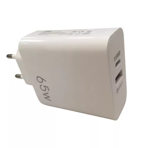 Univerzális hálózati gyorstöltő adapter, töltőfej, USB, USB-C, 65W