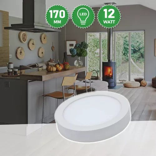 SMD kerek LED panel / 12W, 170mm átmérő - melegfehér - külső szerelésű