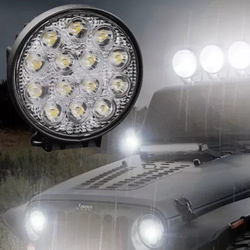 Szupererős autós kerek LED reflektor munkalámpa, 42 W, 12/24 V