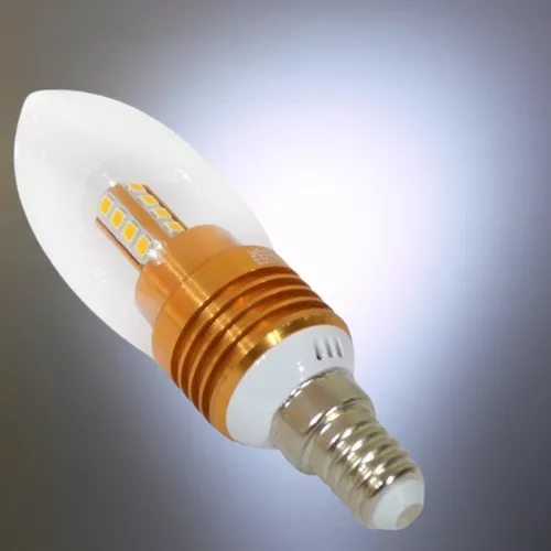 5W gyertya LED izzó, E14-es foglalatba /  - üveg búrában - Hidegfehér 