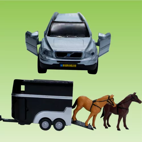 Volvo xc-90 autó lószállító utánfutóval + 2db ló + nyitható ajtók