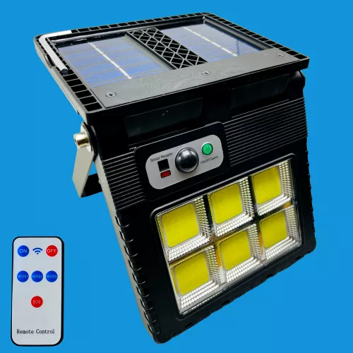 Többfunkciós napelemes hordozható COB LED reflektor - 60W + távirányító