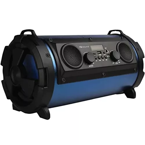 Óriás bluetooth Mp3 henger hangszóró + FM rádió, karaoke mód / vállpánttal, több színben, partyfénnyel - kék