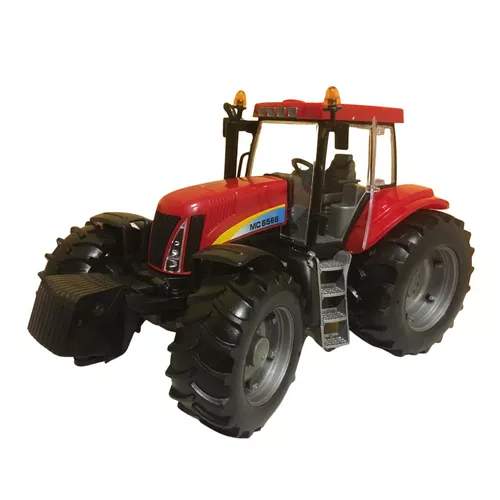 Mezőgazdasági traktor nyitható motorháztetővel és ajtóval - piros