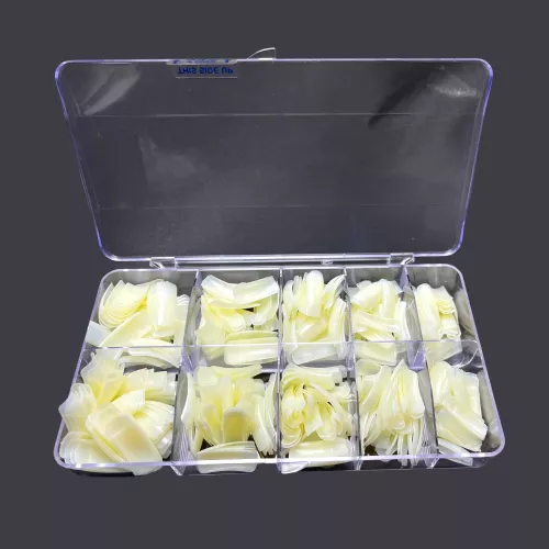 Nail tipbox - műköröm tip készlet / fehér, kb 100db